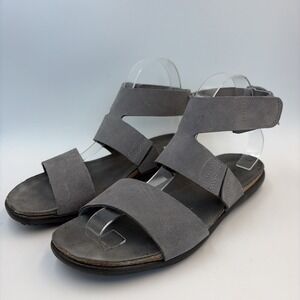 NAOT Larissa GREY Suede Leather Tie Back Sandals Shoes Women's EU 41 US 10 10.5